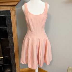 New Halston Heritage Pink Lotus Dress Cotton Silk Blend Women's Size 4